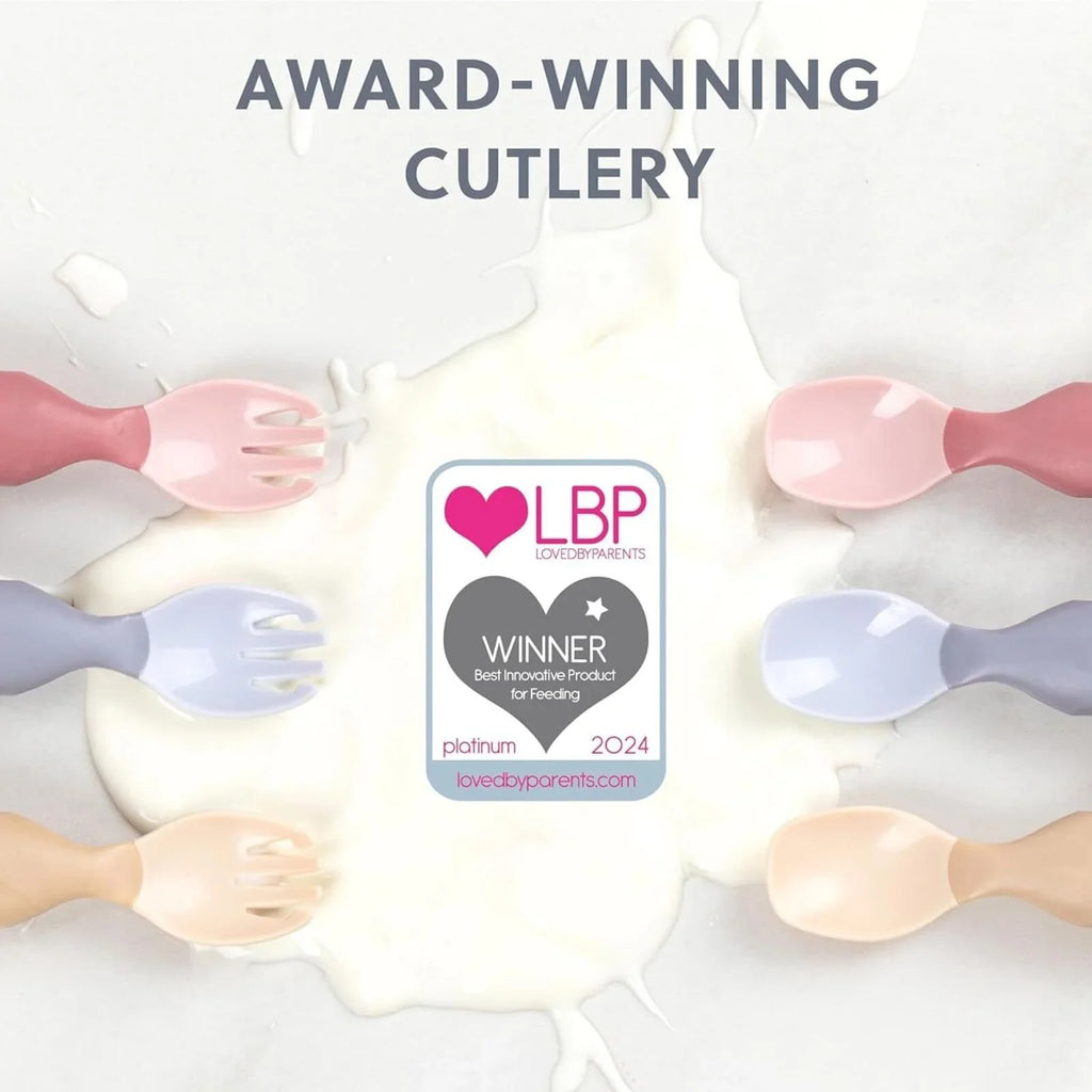 Bibado Handi Cutlery Attachable Weaning Cutlery Set 6+ months Pack of 2 - Fawn