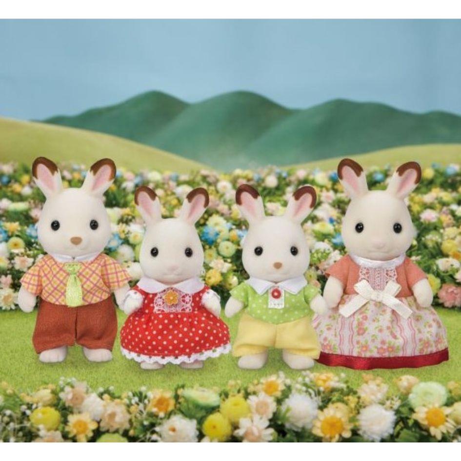 Set Chwarae Teulu Cwningod Siocled Sylvanian Families ar gyfer Plant 3 Oed a Hŷn