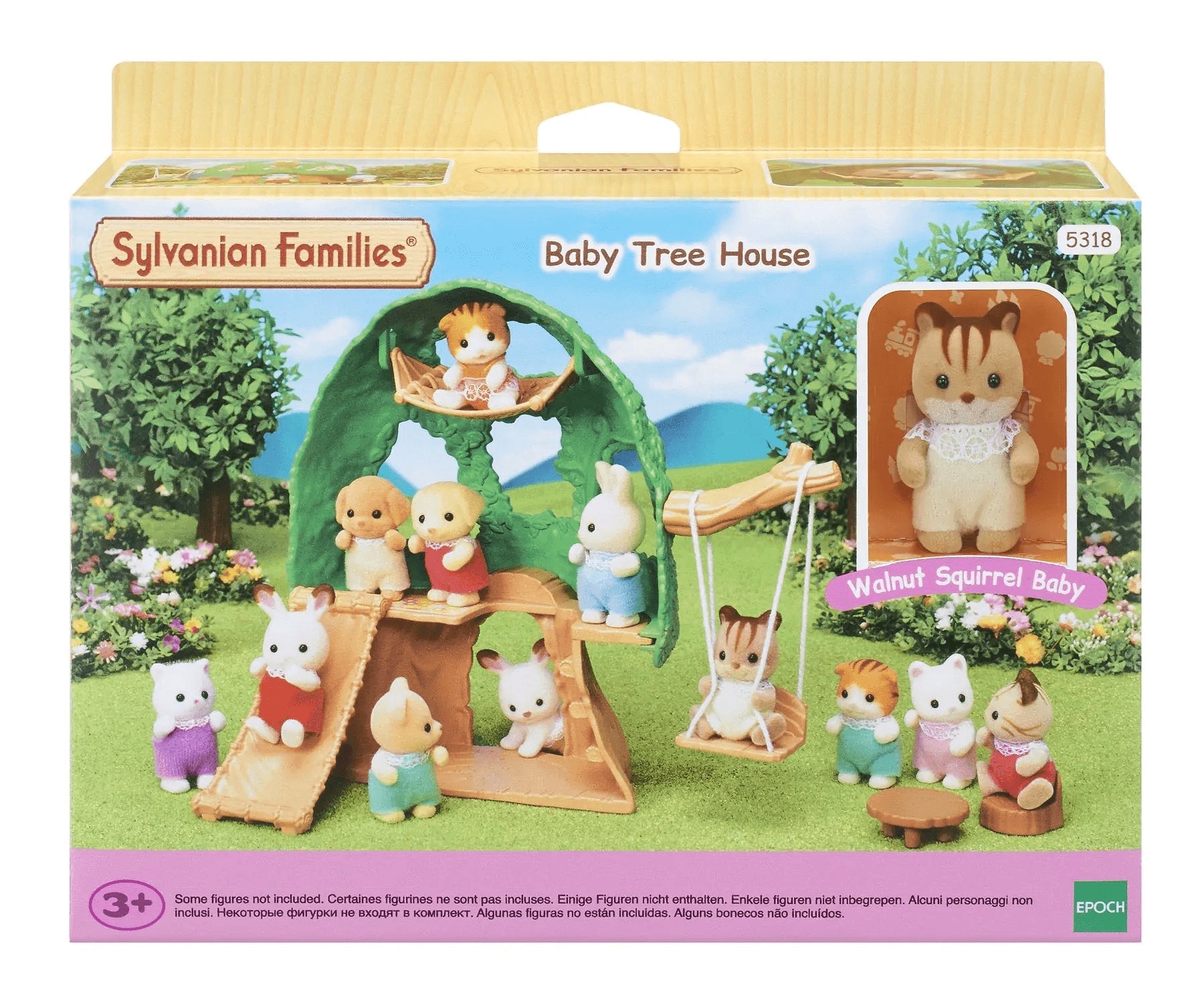 Set Chwarae Tŷ Coeden Babanod Sylvanian Families ar gyfer Plant 3 Oed a Hŷn