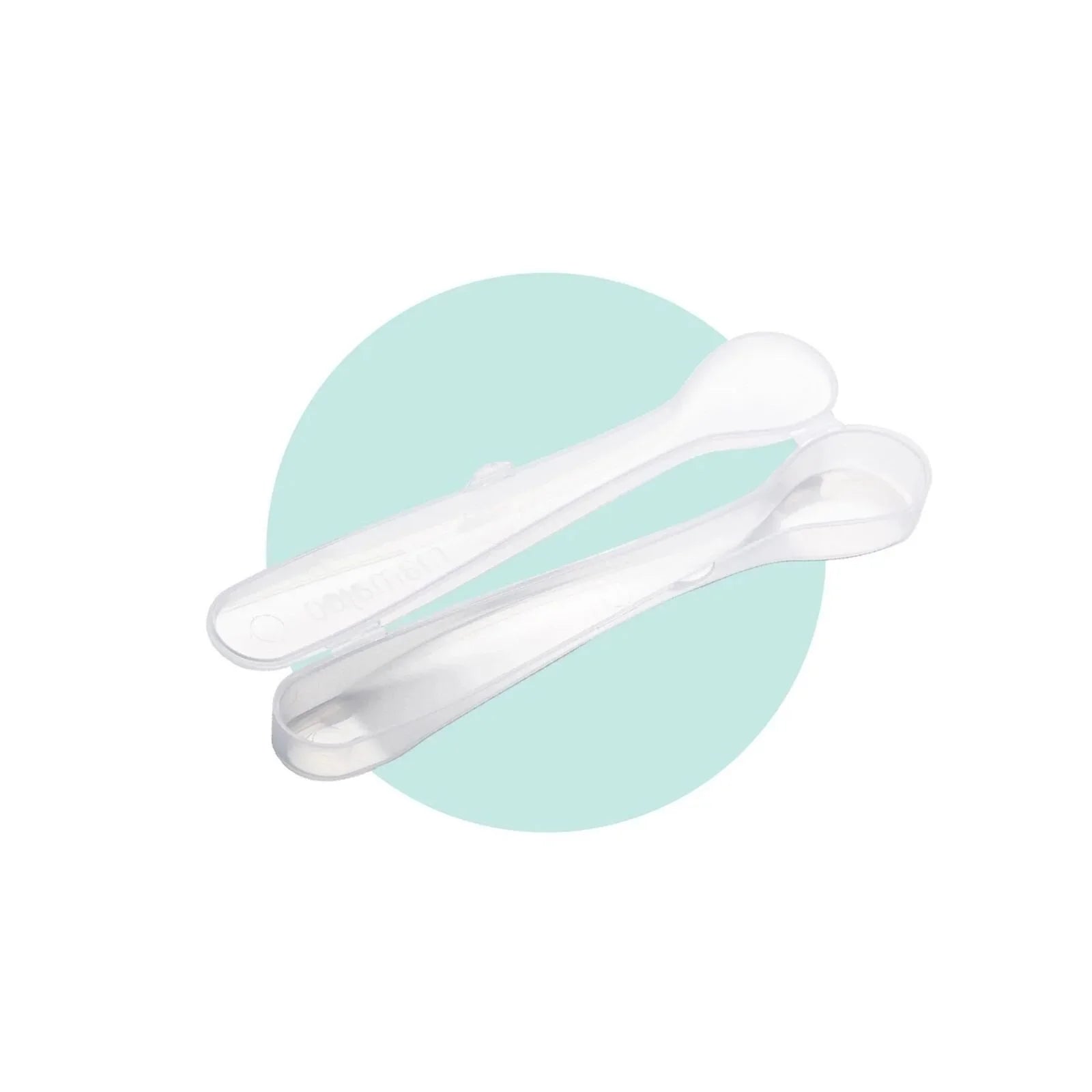 Mamajoo Llwyau Silicôn gyda Chas, Pecyn o 2 - Pinc Pwdr a Rhuddgoch