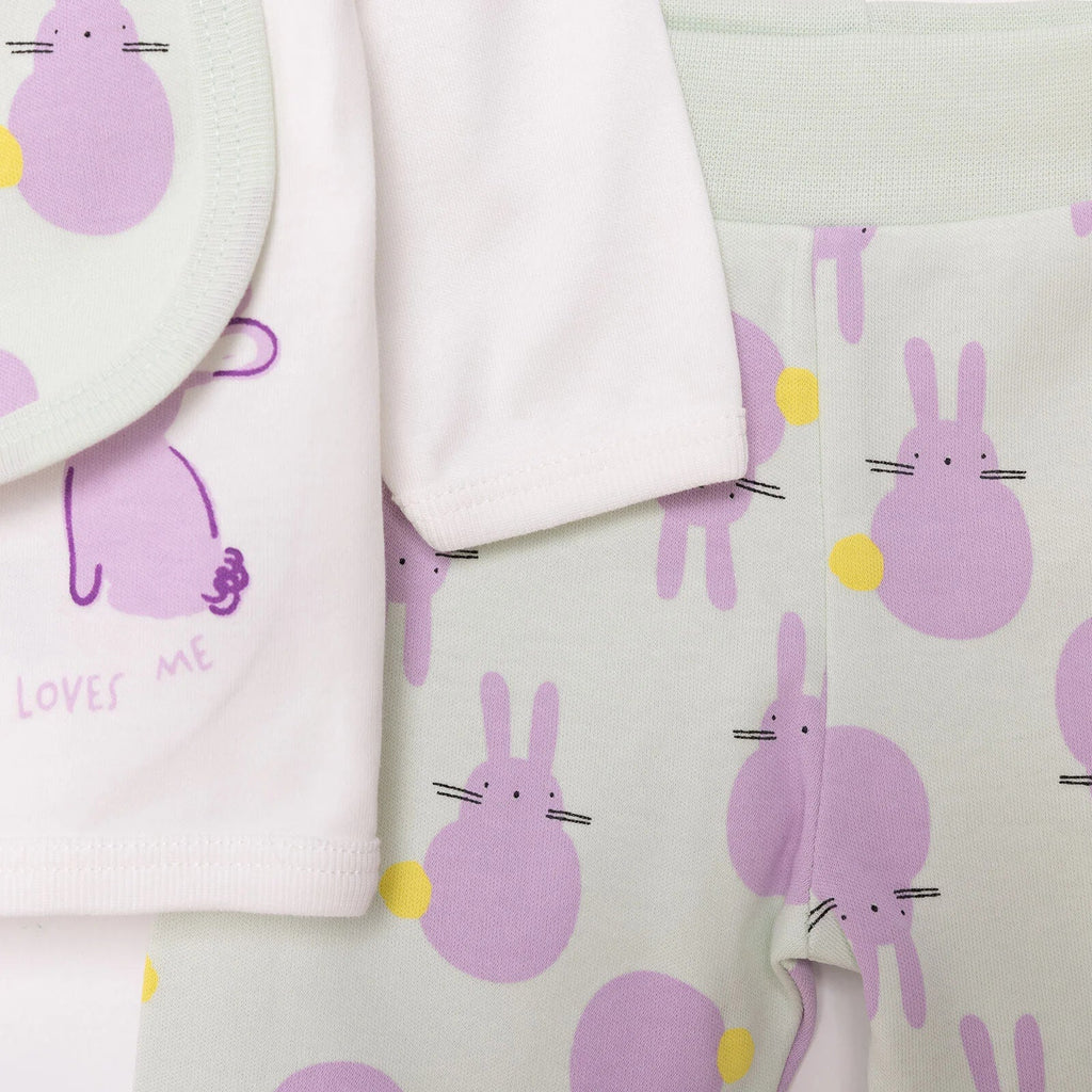 Set 5 Darn ar gyfer Newydd-anedig HelloBaby Girl - Lliw Ecru