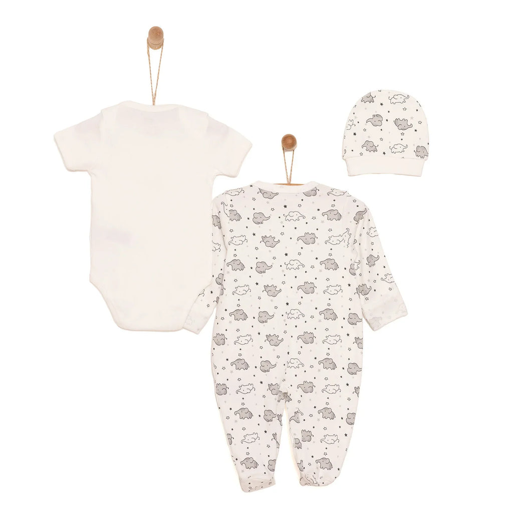Siwmpsuit Traed i Faban Newydd-anedig Unisex HelloBaby - Corff - Het - Ecru