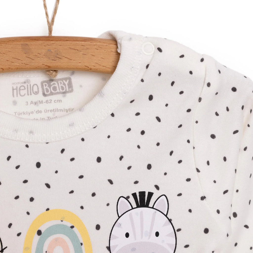 Body llewys hir i ferched HelloBaby - Ecru