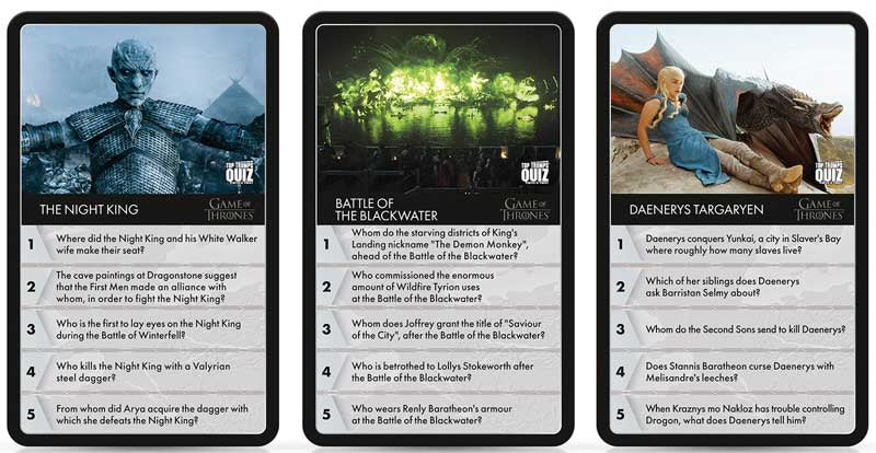 Game of Thrones Top Trumps Quiz | 500 Questions Across All 8 Seasons